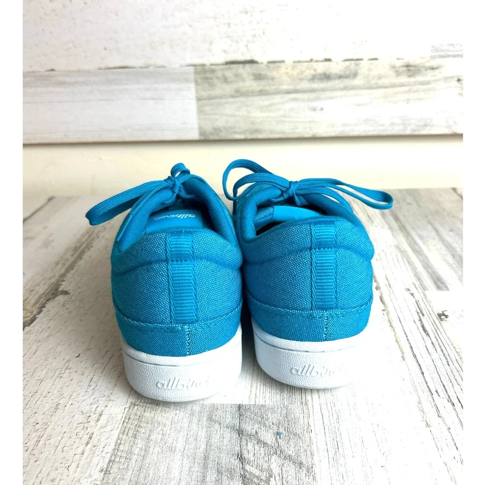 Allbirds Womens 9.5 Blue Canvas Pacers Lace Up Everyday Casual Sneakers NEW